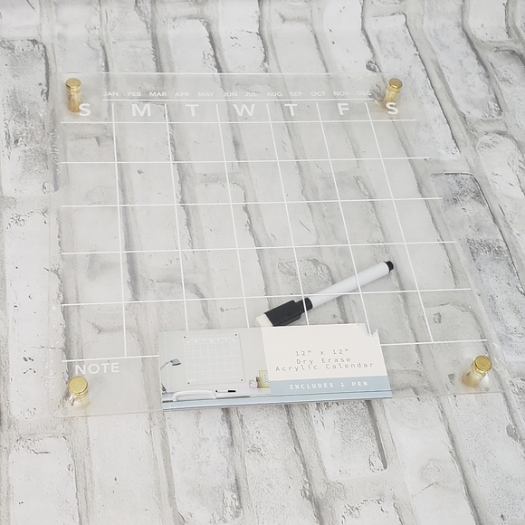 New**Acrylic Monthly Wall Calendar, 12" Clear - Picture 2 of 4